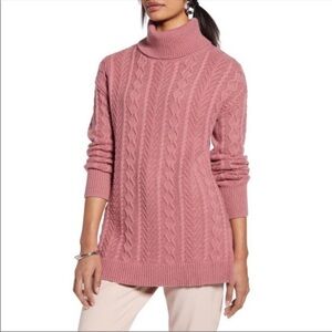 ❤️ Halogen Over-Sized Cable Turtleneck Medium ❤️ F1